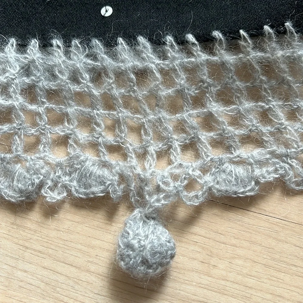 Halloween table runner 100% Wool crochet spider web 80x19”